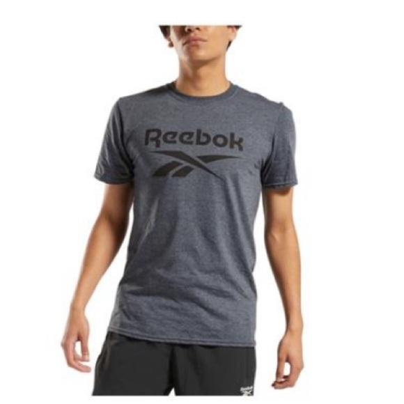 New Reebok Men's Identity Logo Graphic T-Shirt Dark Charcoal Heather Size S - Picture 3 of 6